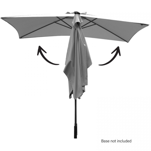 Arcadia mbrella 3m Umbrella with Solar LED Lights Garden Yard - Grey Image 7