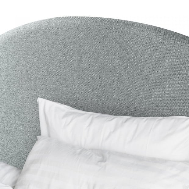 Decor Curved Light Grey Bed Head Headboard Bedhead Upholstered - Queen Image 4