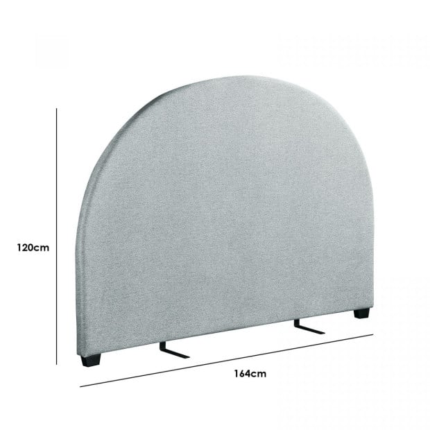 Decor Curved Light Grey Bed Head Headboard Bedhead Upholstered - Queen Image 9