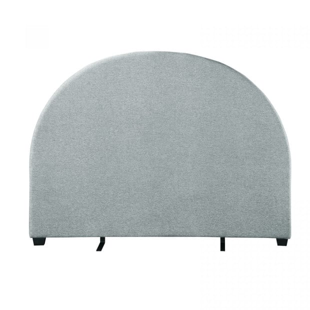 Decor Curved Light Grey Bed Head Headboard Bedhead Upholstered - King Image 6