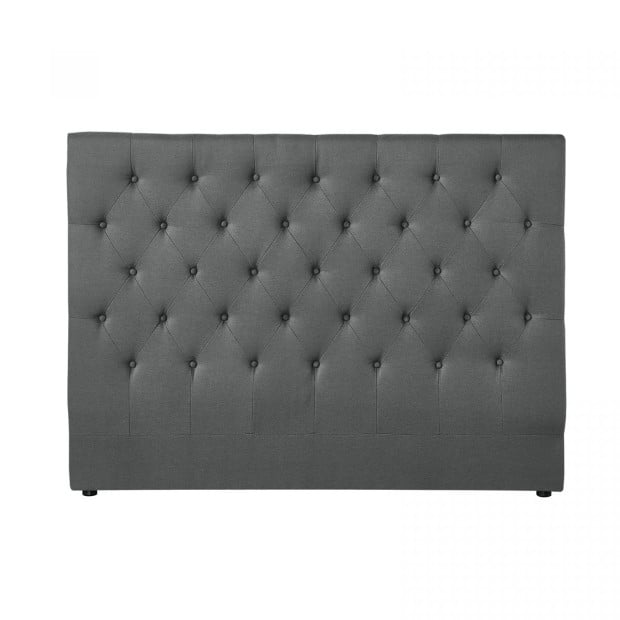 Decor Tufted BedHead Headboard Upholstered - Queen - Charcoal Image 3