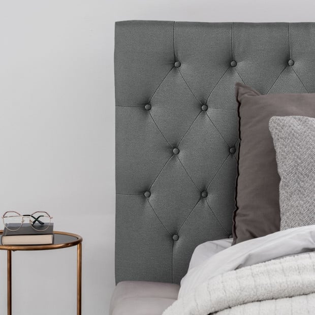 Decor Tufted BedHead Headboard Upholstered - Queen - Charcoal Image 6