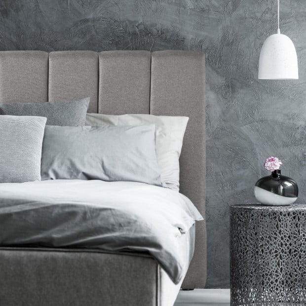 Decor Valencia Headboard Bedhead Upholstered - King - Mid Grey Image 2