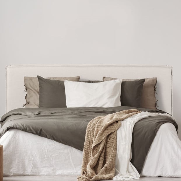 Decor Malaga Natural Headboard Bedhead Upholstered - King - Natural