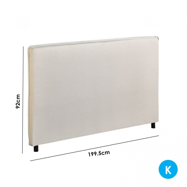 Decor Malaga Natural Headboard Bedhead Upholstered - King - Natural Image 8