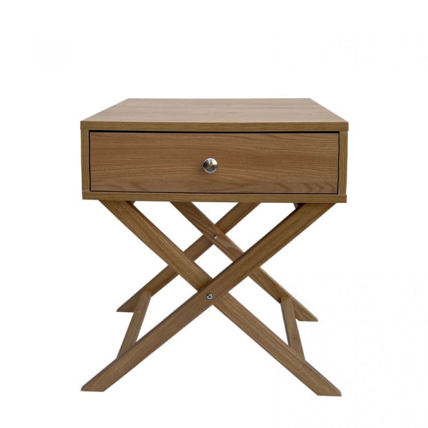 Decor Bedside Table Oak Storage Cabinet Bedroom -Oak