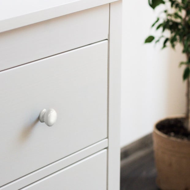 Decor Bedside Table White Storage Cabinet Bedroom - White Image 5