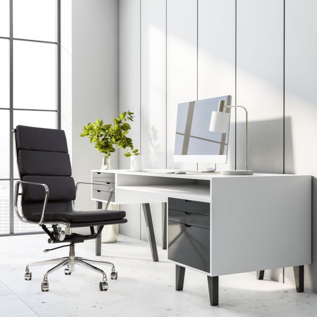 Premium Replica Soft Pad Eames Chair Executive Gas Lift Black