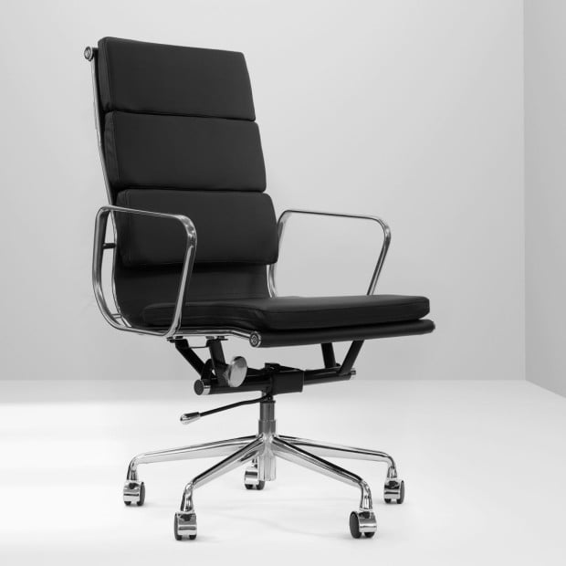 Premium Replica Soft Pad Eames Chair Executive Gas Lift Black Image 2