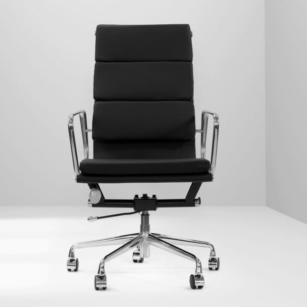 Premium Replica Soft Pad Eames Chair Executive Gas Lift Black Image 3