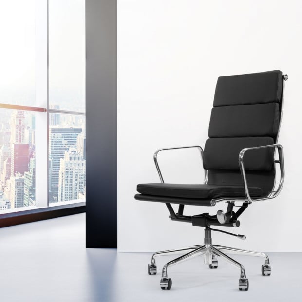 Premium Replica Soft Pad Eames Chair Executive Gas Lift Black Image 6
