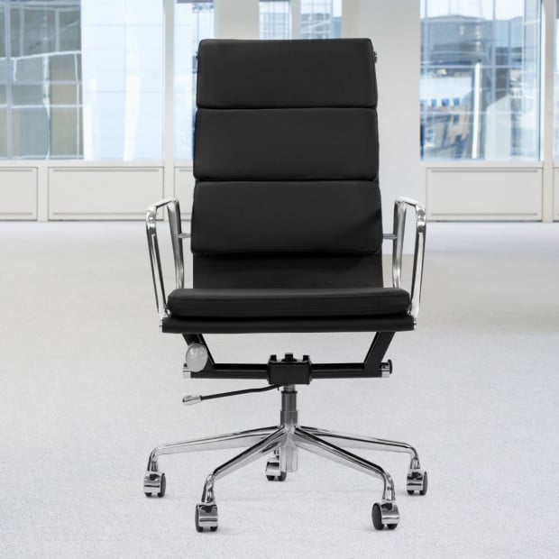 Premium Replica Soft Pad Eames Chair Executive Gas Lift Black Image 7