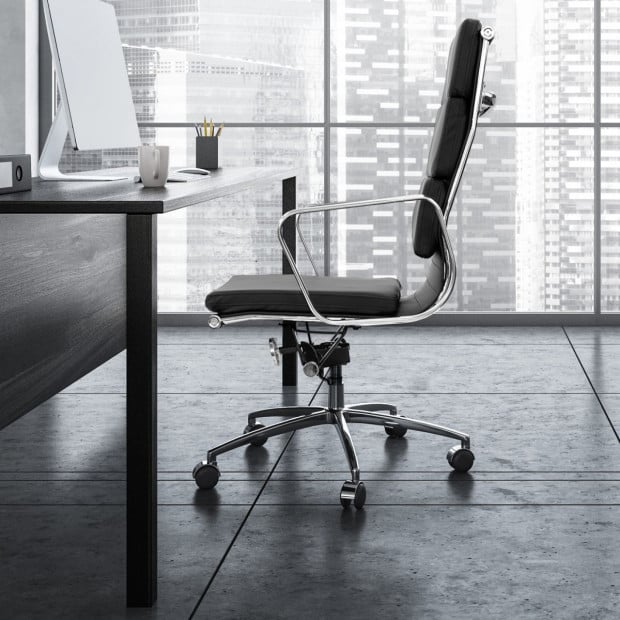 Premium Replica Soft Pad Eames Chair Executive Gas Lift Black Image 8