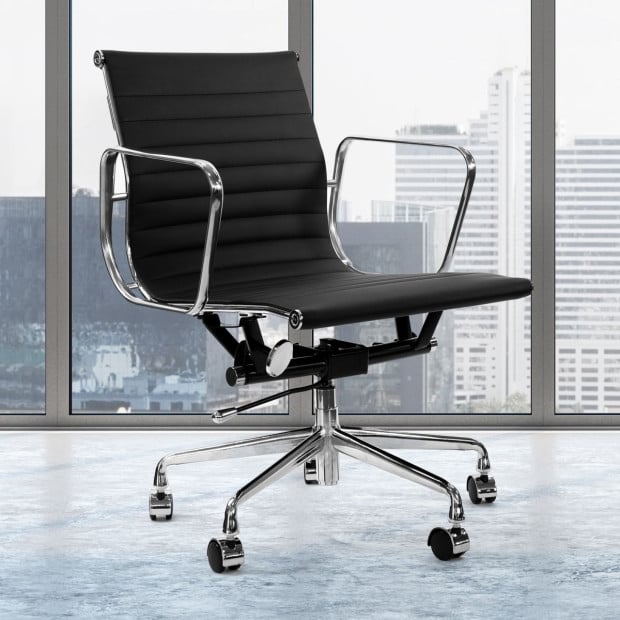 Premium Replica Adjustable Eames Chair Executive Gas Lift Black Image 7