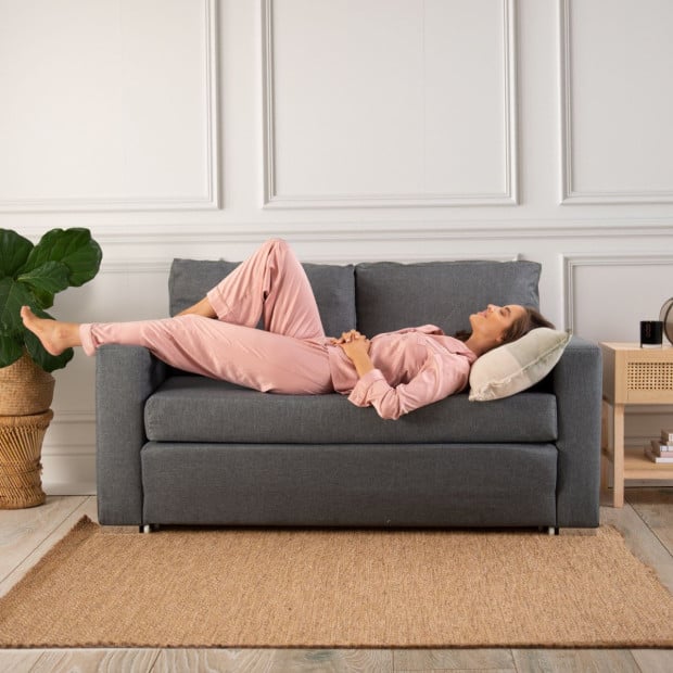 Selena 2 in 1 Sofa Bed Couch 2 Seater - Grey Image 2