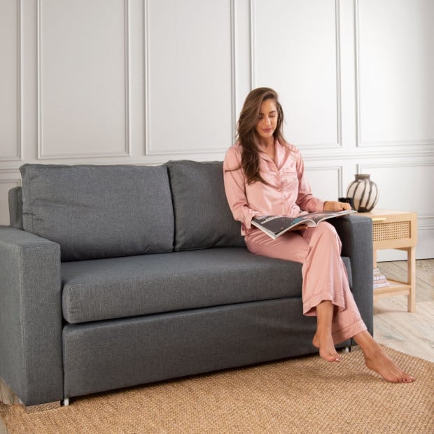 Selena 2 in 1 Sofa Bed Couch 2 Seater - Grey Image 7