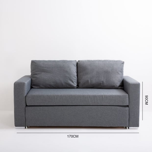 Selena 2 in 1 Sofa Bed Couch 2 Seater - Grey Image 8