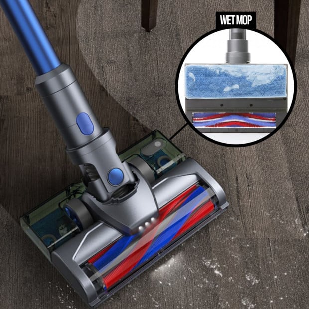 Wet Mop 2-IN-1 Cordless Stick Vacuum Cleaner Handheld Recharge - Blue Image 2