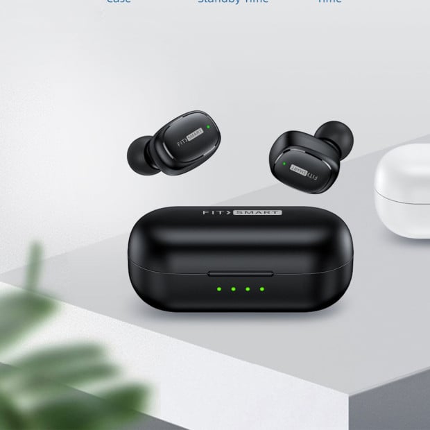 Fitsmart In Ear Buds with Charging Case Portable Wireless Black Image 2