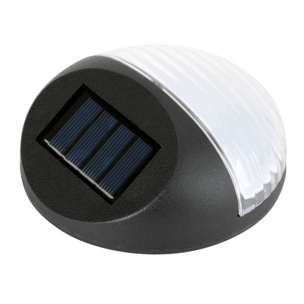 8 Pack Round Solar LED Fence Lights Outdoor Lighting Pathway Wall Image 7