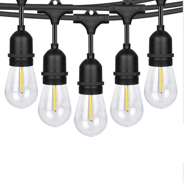 Decor Edison Globe Solar Powered Lamp String Lights White - 20 Lights