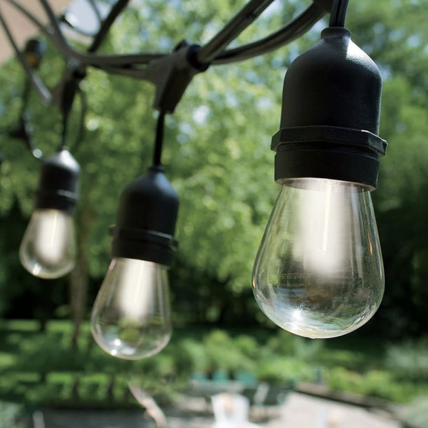 Decor Edison Globe Solar Powered Lamp String Lights White - 20 Lights Image 2
