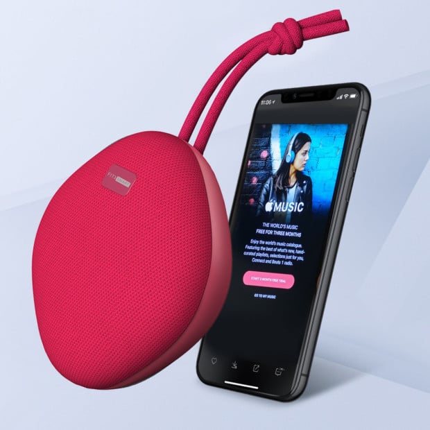 Waterproof Bluetooth Speaker Portable Wireless Stereo Sound - Red