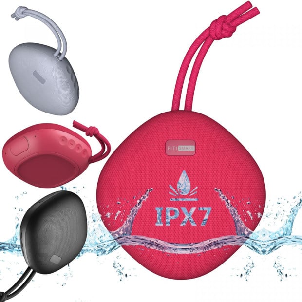 Waterproof Bluetooth Speaker Portable Wireless Stereo Sound - Red Image 4