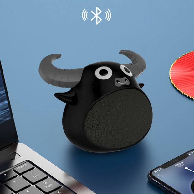 Bluetooth Animal Face Speaker Portable Wireless Stereo Sound - Black Image 4
