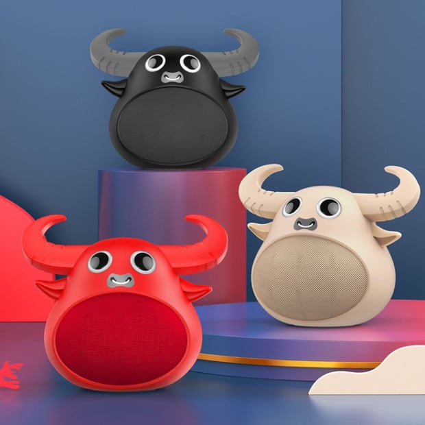 Bluetooth Animal Face Speaker Portable Wireless Stereo Sound - Khaki