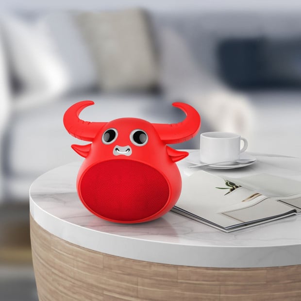Bluetooth Animal Face Speaker Portable Wireless Stereo Sound - Red Image 2