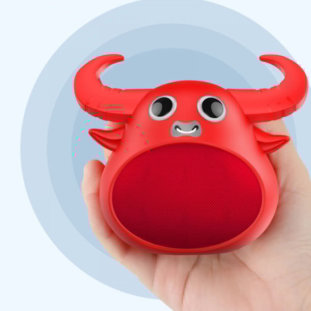 Bluetooth Animal Face Speaker Portable Wireless Stereo Sound - Red Image 6