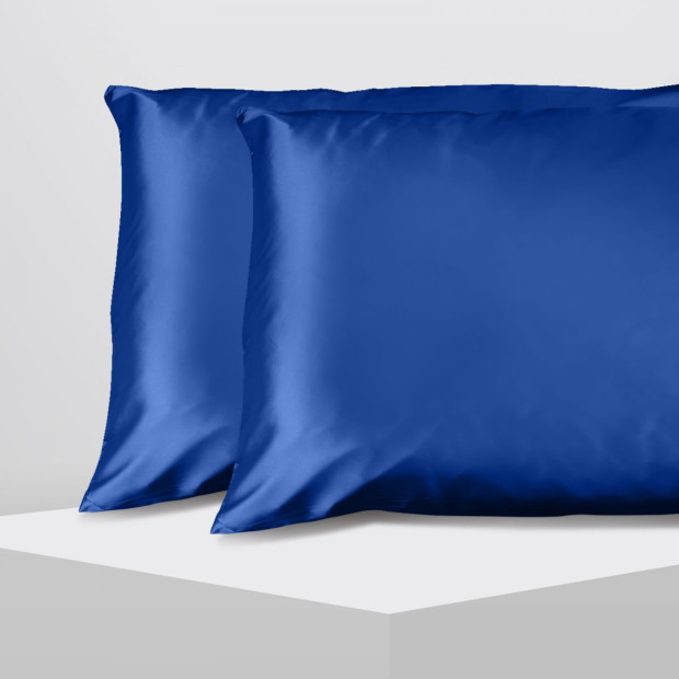 Luxury Satin Pillowcase Twin Pack Size With Gift Box - Navy Image 6