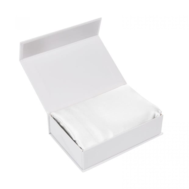 Luxury Satin Pillowcase Twin Pack Size With Gift Box - White Image 10