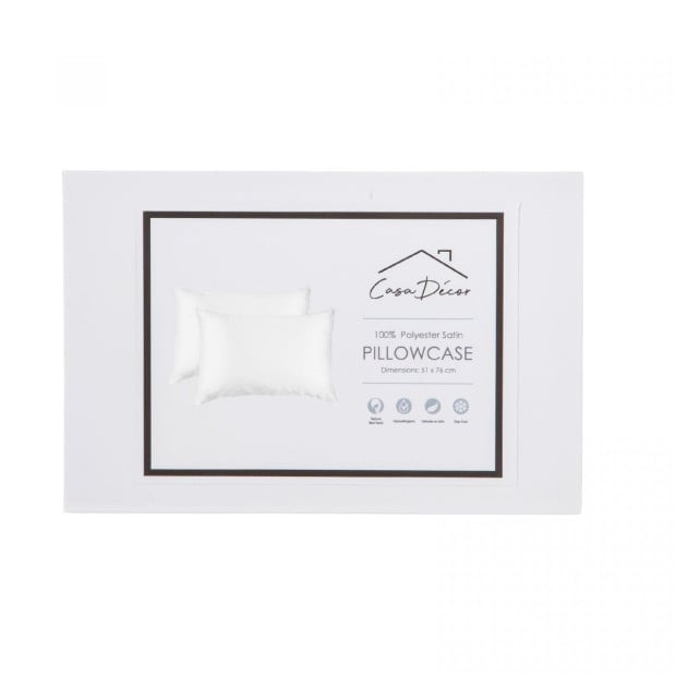 Luxury Satin Pillowcase Twin Pack Size With Gift Box - White Image 8