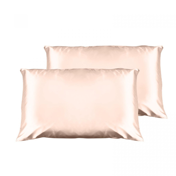 Luxury Satin Pillowcase Twin Pack Size With Gift Box- Champagne Pink