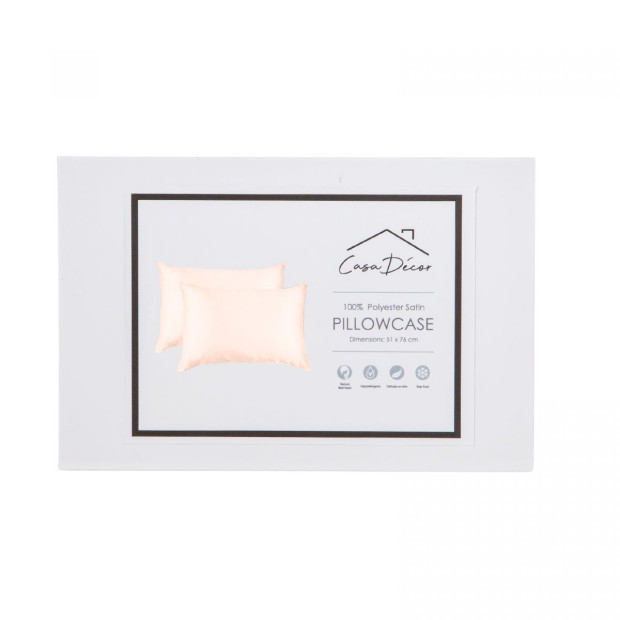 Luxury Satin Pillowcase Twin Pack Size With Gift Box- Champagne Pink Image 7