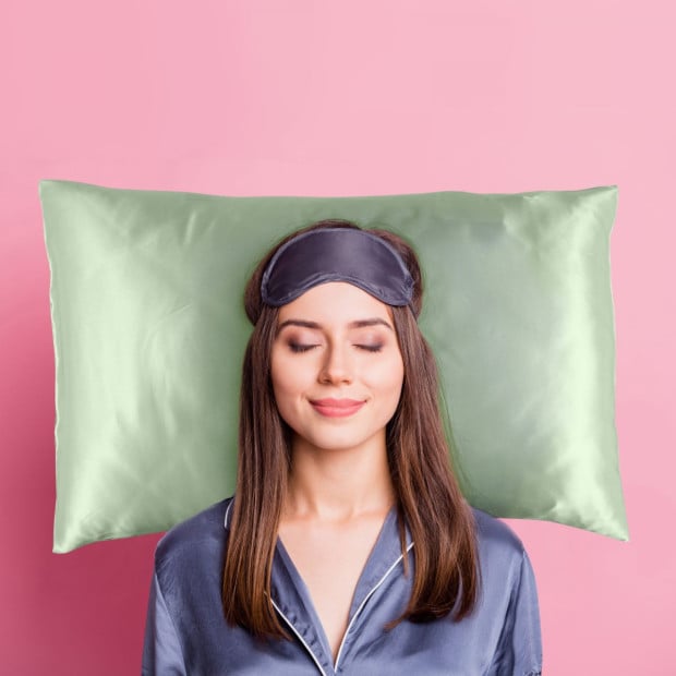 Decor Luxury Satin Pillowcase Twin Pack Size With Gift Box - Sage Image 3