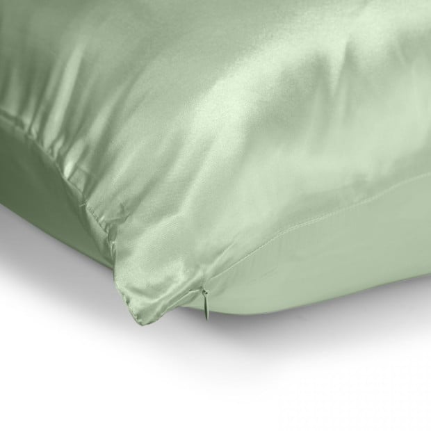 Decor Luxury Satin Pillowcase Twin Pack Size With Gift Box - Sage Image 7