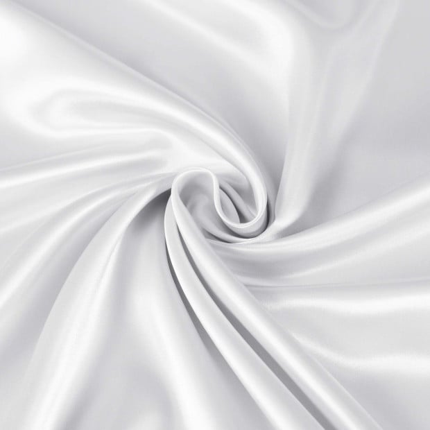 Satin Sheet Set 3 Piece Fitted Sheet Pillowcase - Queen - White Image 3