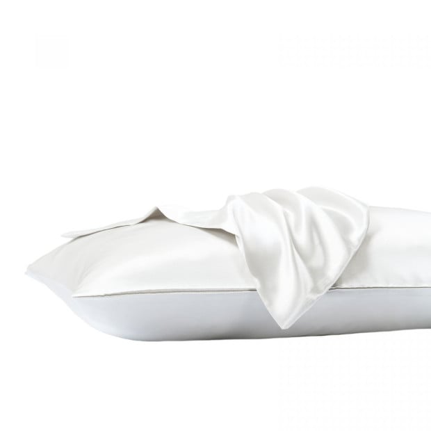Satin Sheet Set 3 Piece Fitted Sheet Pillowcase - Queen - White Image 5