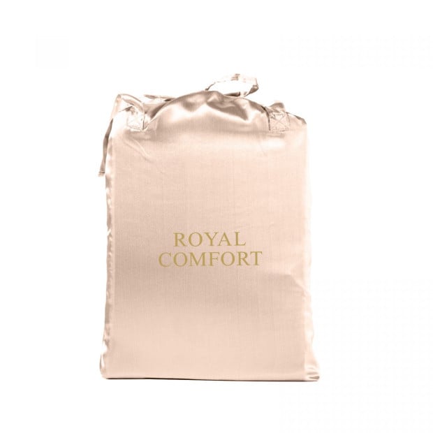 Satin Sheet Set 3 Piece Fitted Pillowcase - Queen - Champagne Pink Image 4