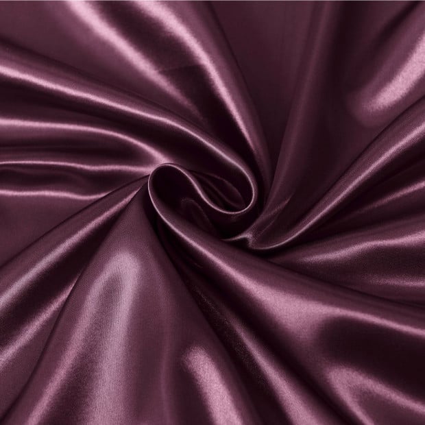 Satin Sheet Set 3 Piece Fitted Sheet Pillowcase - Queen - Malaga Wine Image 3