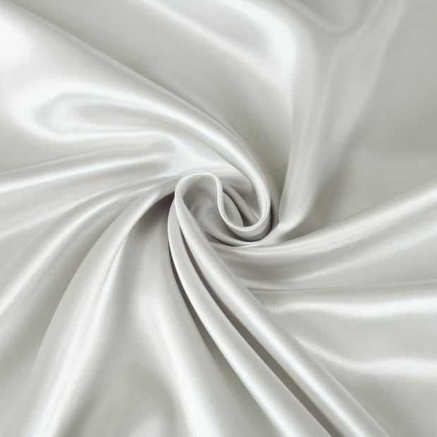 Satin Sheet Set 3 Piece Fitted Sheet Pillowcase - Queen - Silver Image 3