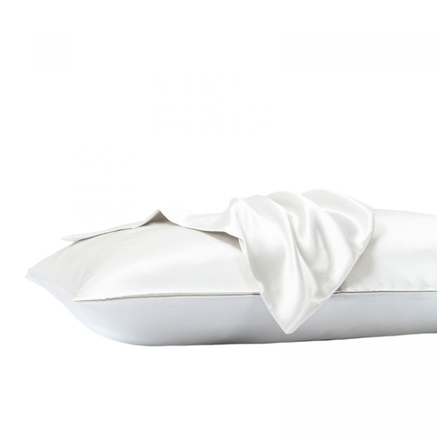 Satin Sheet Set 3 Piece Fitted Sheet Pillowcase - King - White Image 5