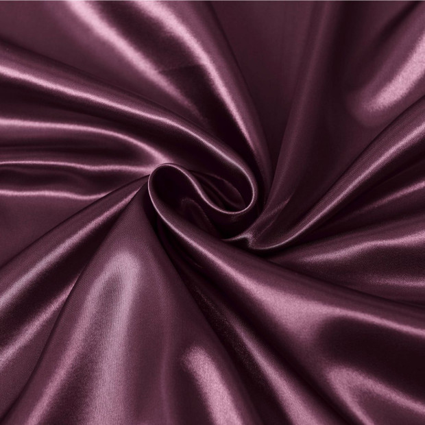 Satin Sheet Set 4 Piece Fitted Flat Pillowcases Queen Malaga Wine Image 8