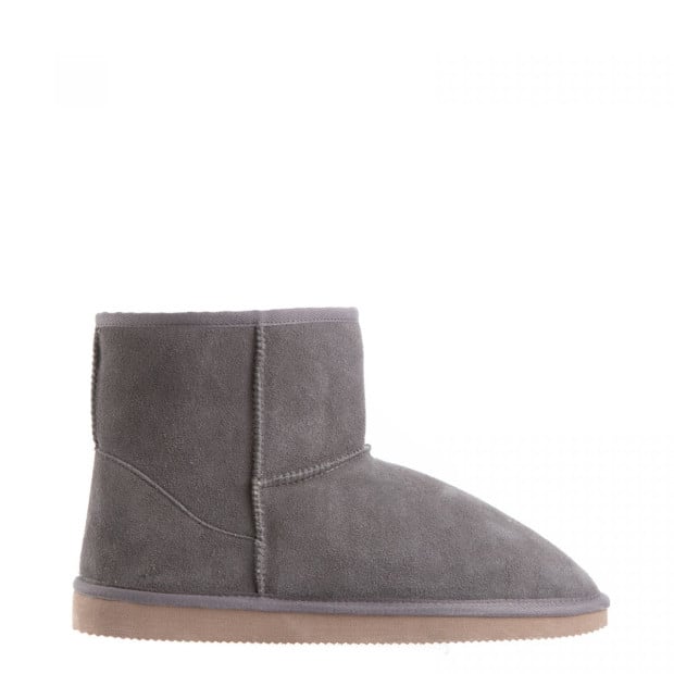 Ugg Slipper Boots Mens Leather Upper Wool Lining (8-9) - Grey Image 2