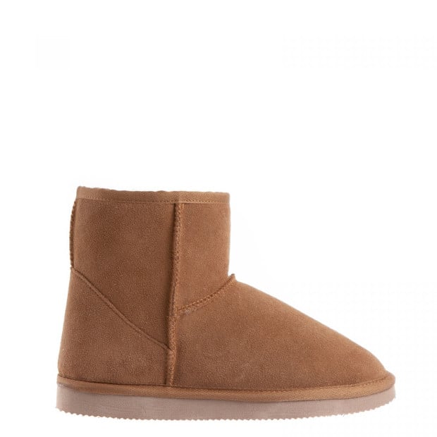 Ugg Slipper Boots Mens Leather Upper Wool Lining (10-11) - Camel Image 2