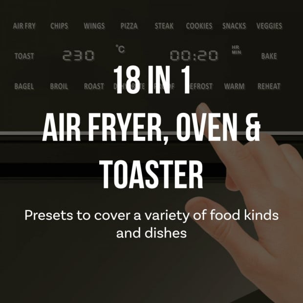 30 Litre Air Fryer Oven 18 Presets 5-in-1 Multifunctional Black Image 10