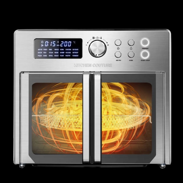 Kitchen 25 Litre Air Fryer Oven French Door Multifunctional Silver Image 3